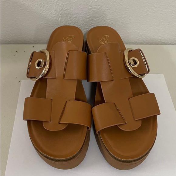 Franco Sarto Sandals Womens Size 10 Brown Leather Patsy Chunky Platform - Picture 4 of 9